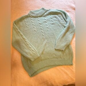 Vintage Light Green Turtleneck Sweater